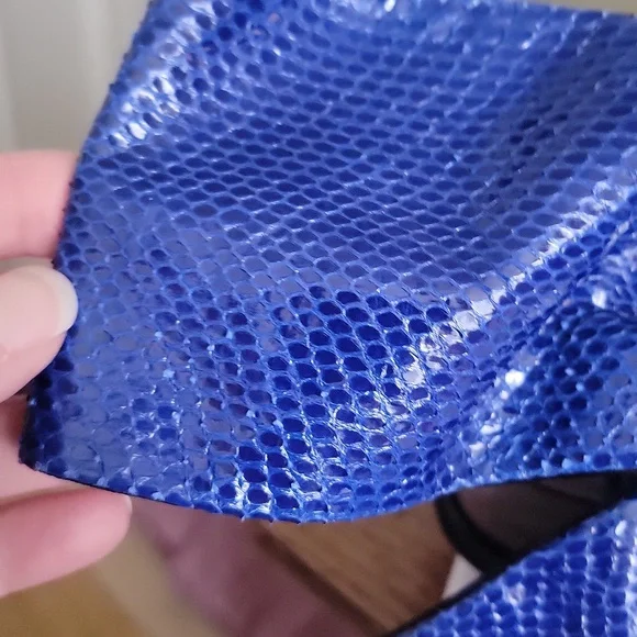 Valentino Blue Snakeskin Clutch - Picture 2 of 13